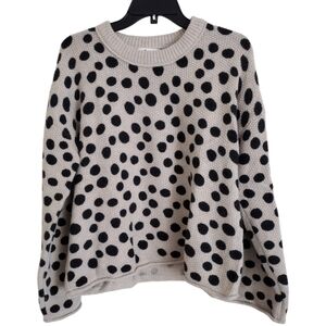 Madewell Cream and Black Polka Dot Sweater